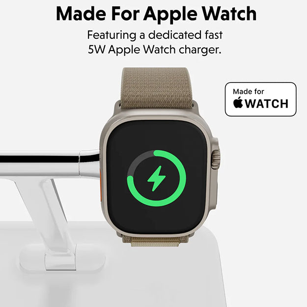 Hyper HyperJuice Next Qi2 4-in-1 Magnetic Charging Stand - White