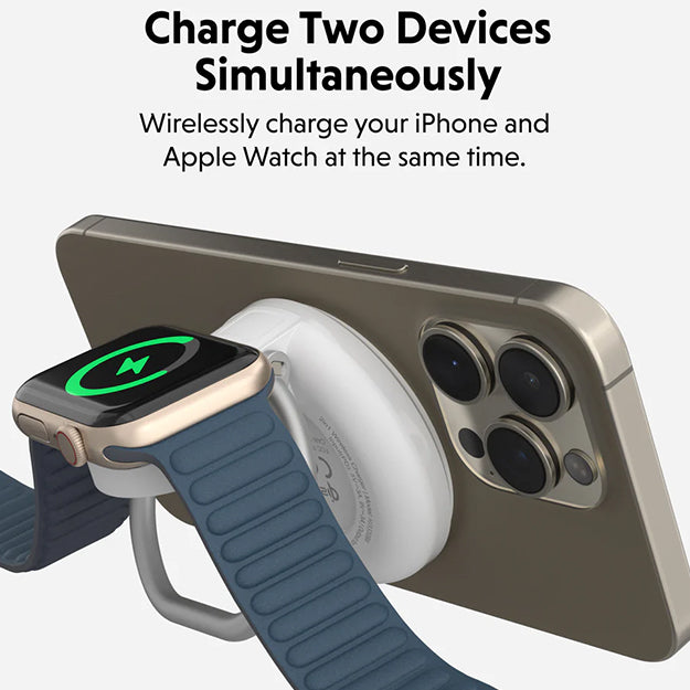 HyperJuice Qi2 2-in-1 Magnetic Charging Stand USB-C - White