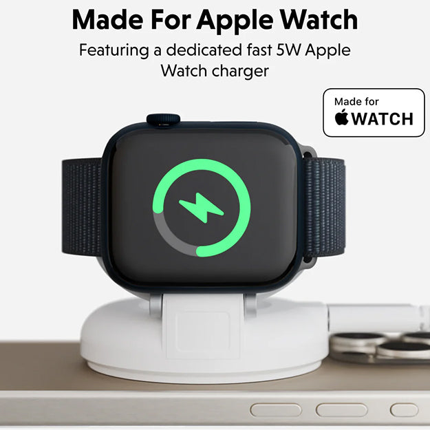 HyperJuice Qi2 2-in-1 Magnetic Charging Stand USB-C - White