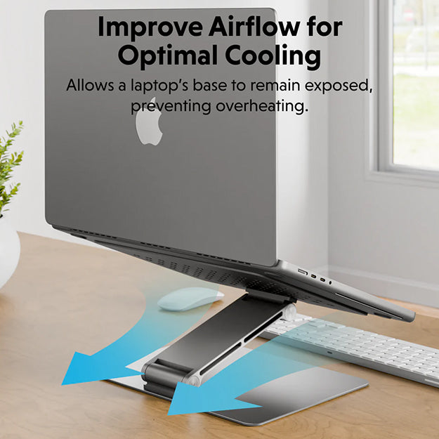 HyperSpace Ergonomic Adjustable Laptop Stand For Laptops Up To 16" - Grey