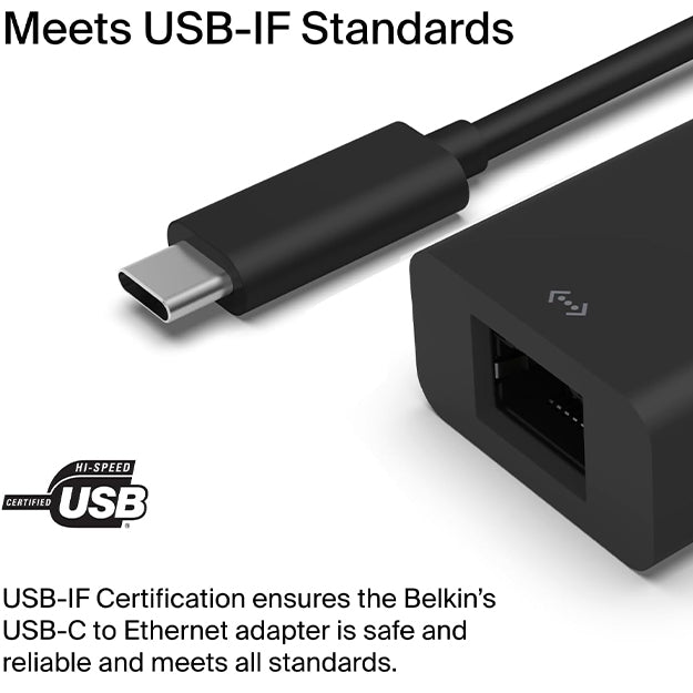 Belkin USB-C To 2.5 Gb Ethernet Adapter - Black
