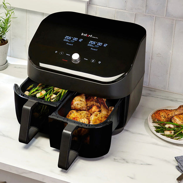 Instant Vortex Plus 8-In-1 Dual Airfryer With Clear Cook Windows (7.6L) - Black (Unboxed Deal)
