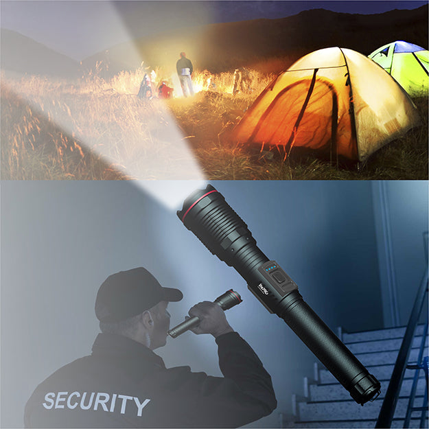 LitePro 80-Watt High Powered Rechargeable LED Torch 6000 Lumens - Black