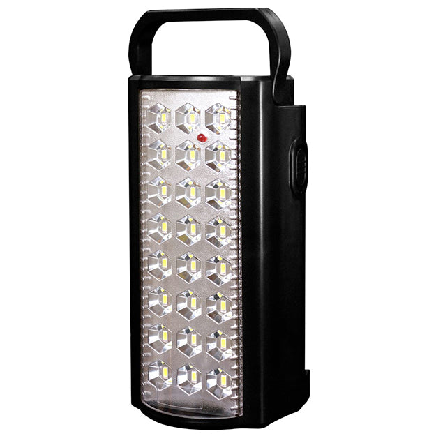 Silver Frame Rechargeable LED Lantern (1000 Lumen) - Black