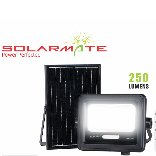 SolarMate 25-Watt Security Flood Light With Remote Control - Black