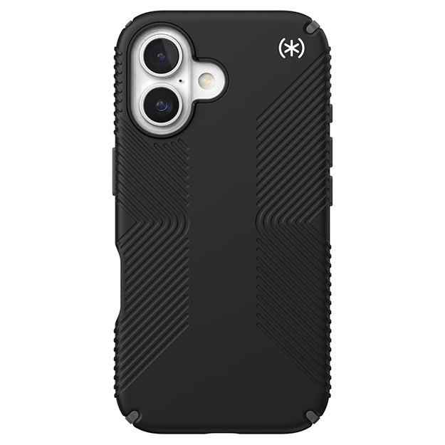 Speck Presidio2 Grip Case For iPhone 16 – Black & Slate Grey