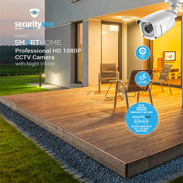 SecurityVue Smart Home Professional HD 1080P CCTV Camera With Night Vision - White