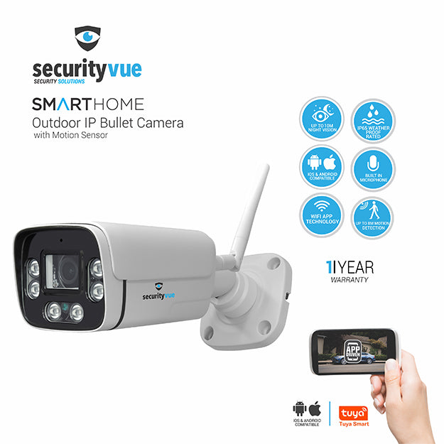 SecurityVue Outdoor IP Bullet Camera With Motion Sensor - White