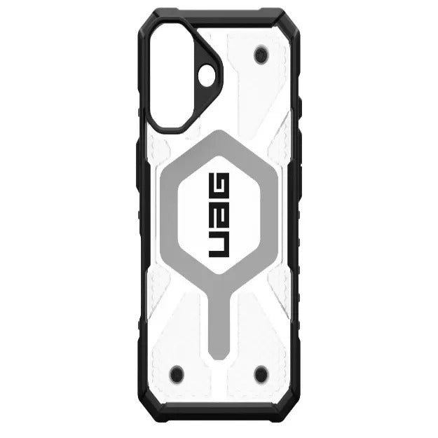 UAG Pathfinder Clear MagSafe Case For iPhone 16 – Ice & Silver