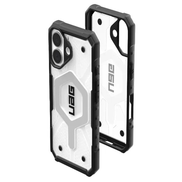 UAG Pathfinder Clear MagSafe Case For iPhone 16 – Ice & Silver
