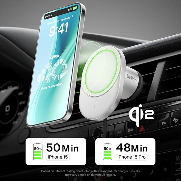 Belkin MagSafe Charger Compatible Magnetic Wireless Car Charger 15W