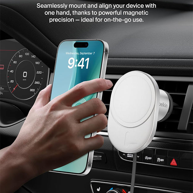 Belkin MagSafe Charger Compatible Magnetic Wireless Car Charger 15W