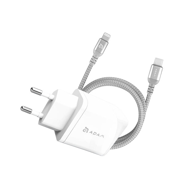 Adam Elements Omnia F1 20W USB-C Wall Charger With Lightning Cable - White