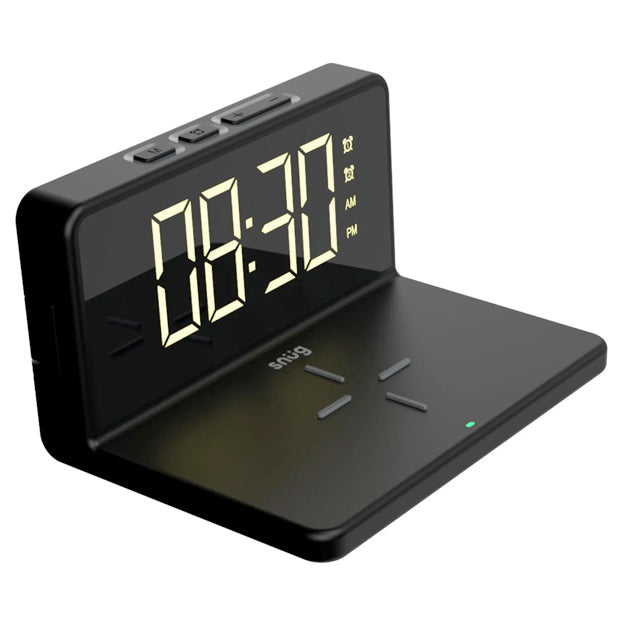 Snug Clock With Wireless Charging Pad 10W Black — Shop and Ship Online